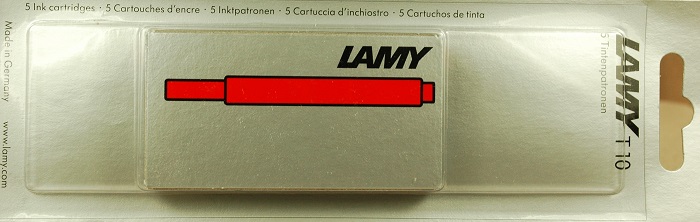 Ink: LT10RD: Lamy: Ink Cartridge--Red