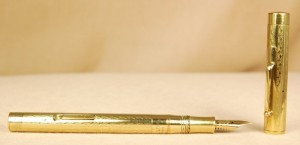 This is the closest vintage pen we currently stock that looks like Streep's pen. It is a lever-filler by Hutcheon.