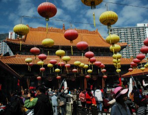 Wong Tai Sin Temple prepares for Chinese New Year's celebrations.