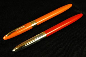 I picked up this mandarin orange Sheaffer Snorkel Statesman and Fiesta Red Clipper for my own collection, I love them