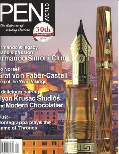 The cover to the April 2017 issue of "Pen World."