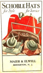 Vintage ink blotter advertising is awesome when you include guys in hats and a 1920s roadster.