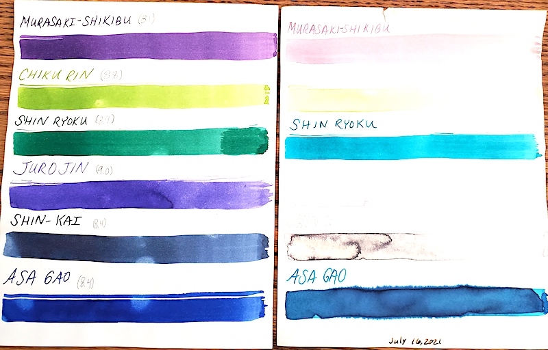 Iroshizuku Ink Gets UV & pH Tested - Vintage Fountain Pens: Sheaffer,  Parker, Inkwells, Buy Sell Trade at